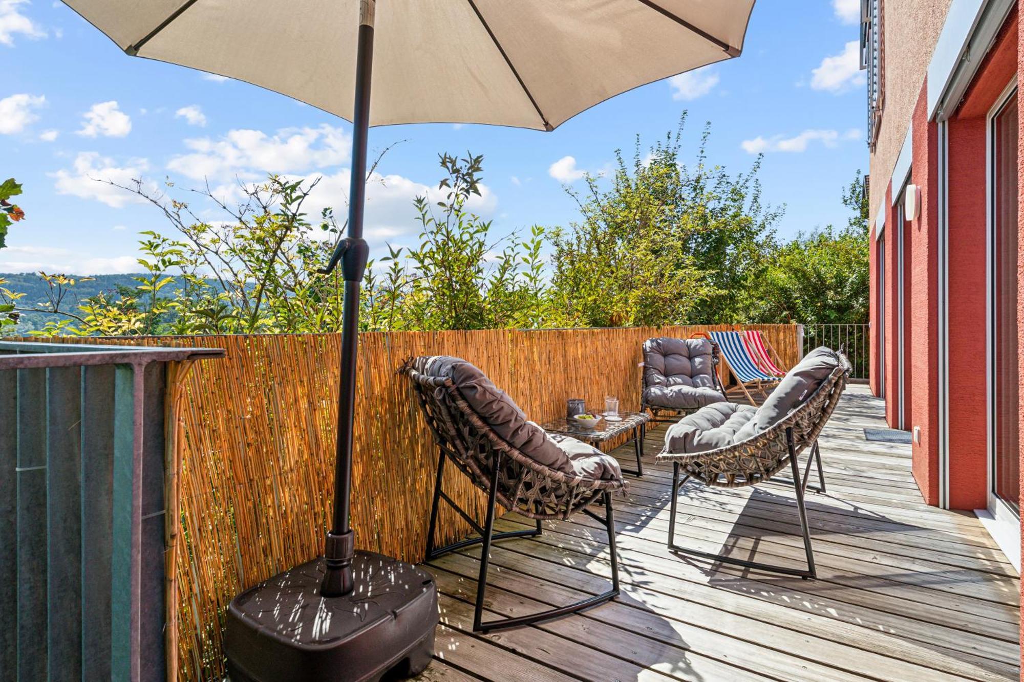 Business I Family Apartment I 1-4 Personen - Aare Blick, Nahe Altstadt I Beamer - 99" Leinwand I Terrassen Lounge Und Parkplatz Brugg  Exterior photo
